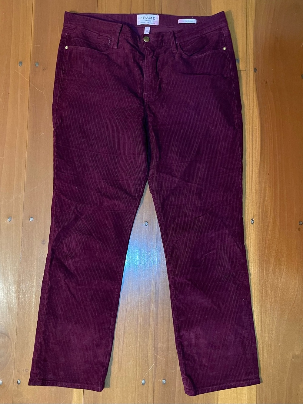 Frame Denim Maroon Corduroy Jeans 31